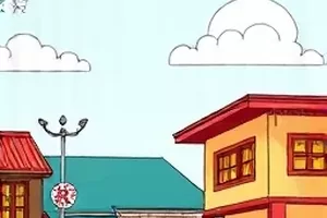 潮汐图书馆封面，随潮水浮动的巨型书架