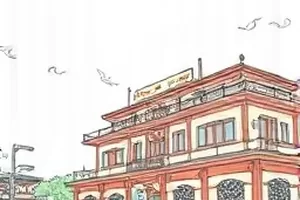 折光之城国漫封面，玻璃幕墙折射出七色光带